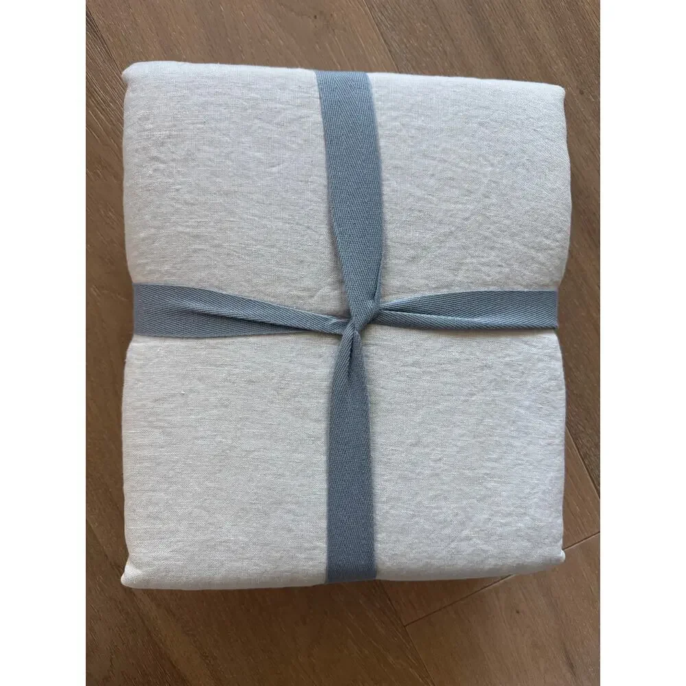 New The Citizenry Stonewashed  Linen Queen Full Duvet Cover in Solid Sand